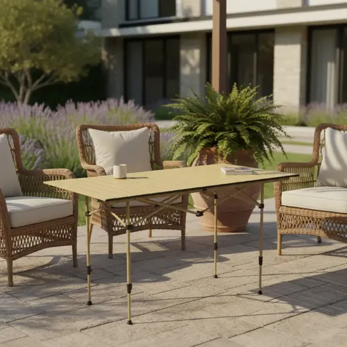 MESAS MYSTIX FOLDING TABLES 120X55X70 CM BEIGE